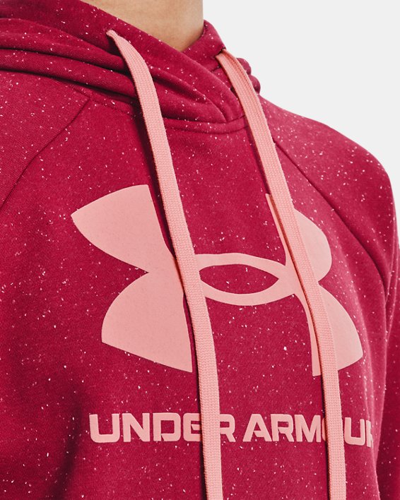 Women's UA Rival Fleece Logo Hoodie, Pink, pdpMainDesktop image number 3